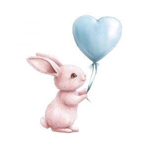 Bügelbild Ostern – Hase mit Herz | Personalisierbar & Einzigartig